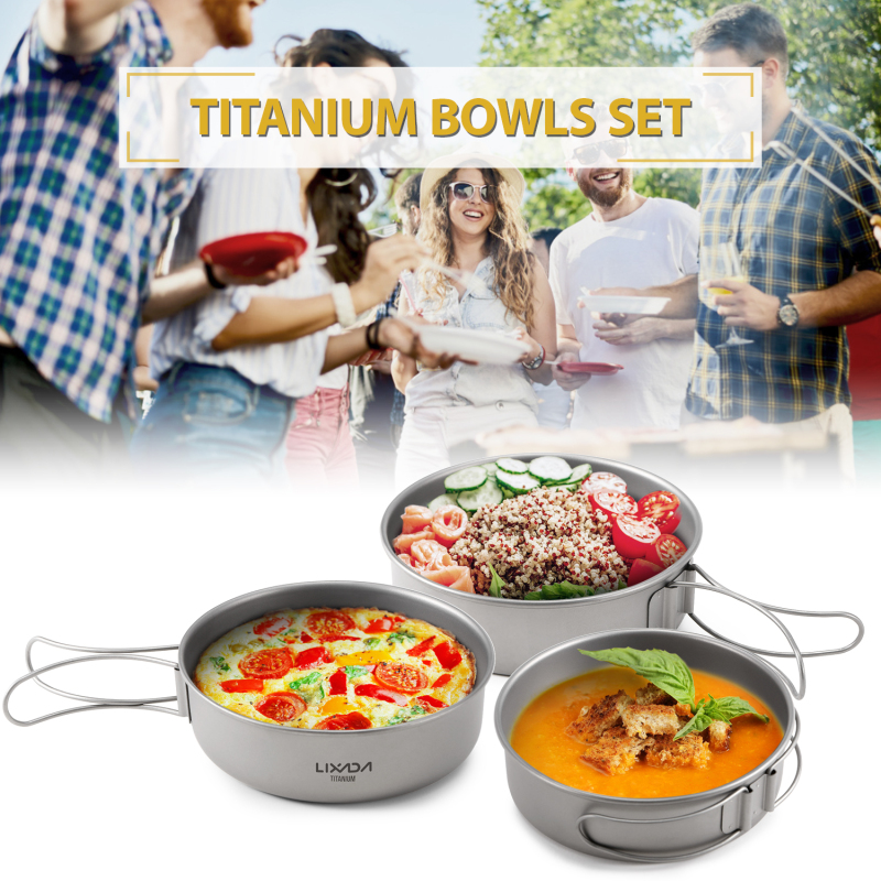Lixada Titanium Bowls Ultralig - đánh giá và giá Camping Cooking Meals