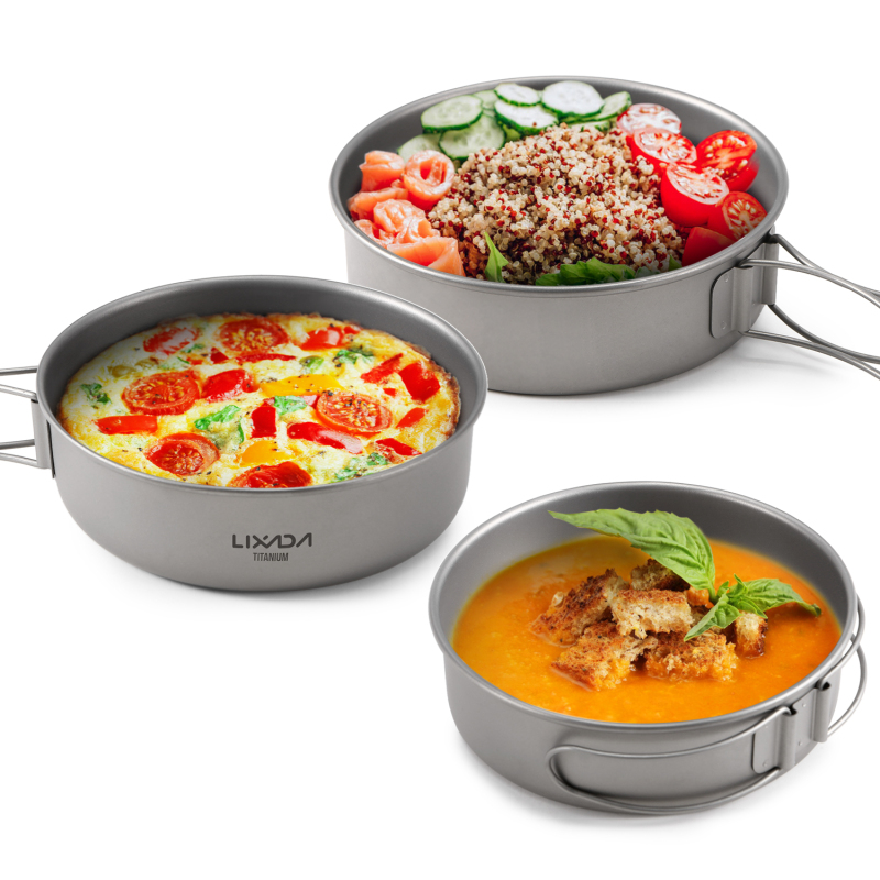 Lixada Titanium Bowls Ultralig - đánh giá và giá Camping Cooking Meals