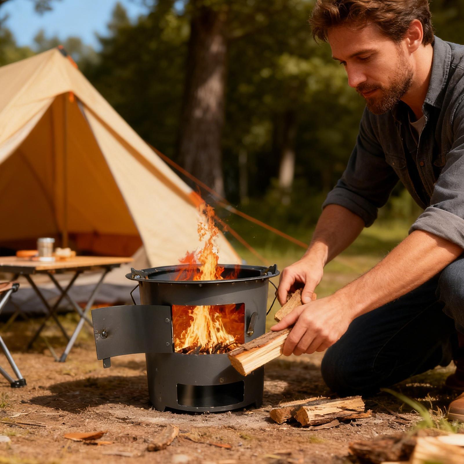 Rocket Stove Camping Portable  - đánh giá và giá Camping Cooking Gas Stove Portable Tool