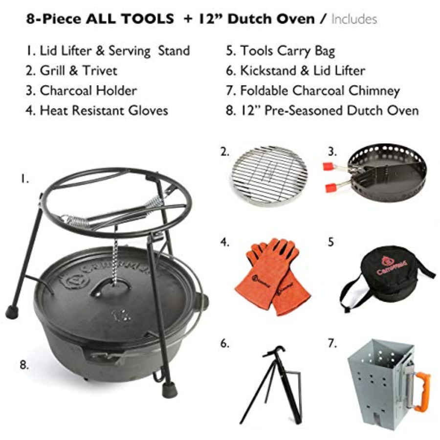 Outdoor Cooking Set - Dutch Ov - đánh giá và giá Camp Dutch Oven Cast