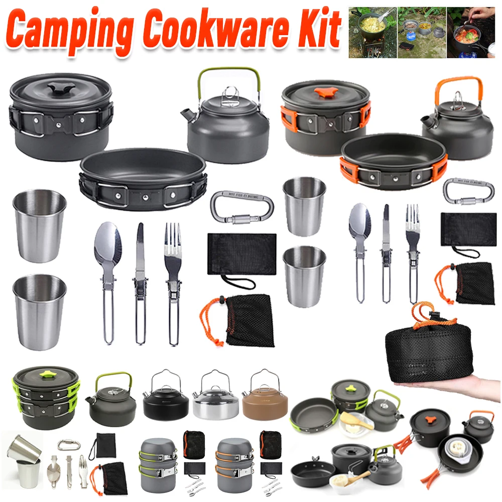 Camping Cookware Kit Kettle Po - đánh giá và giá Camping Outdoor Cooking Set