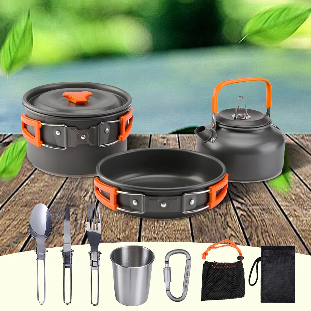Camping Cookware Kit Kettle Po - đánh giá và giá Camping Outdoor Cooking Set