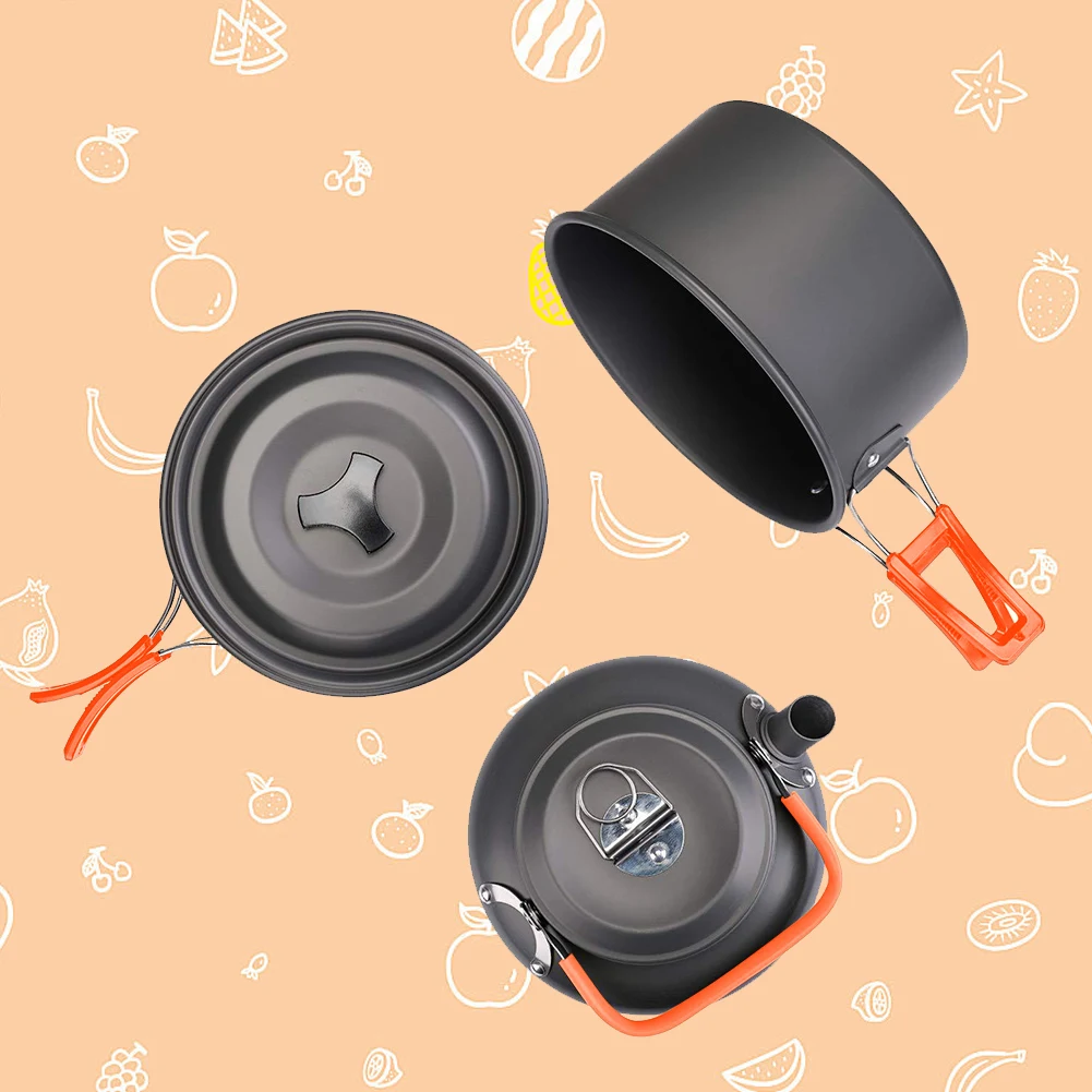 Camping Cookware Kit Kettle Po - đánh giá và giá Camping Outdoor Cooking Set