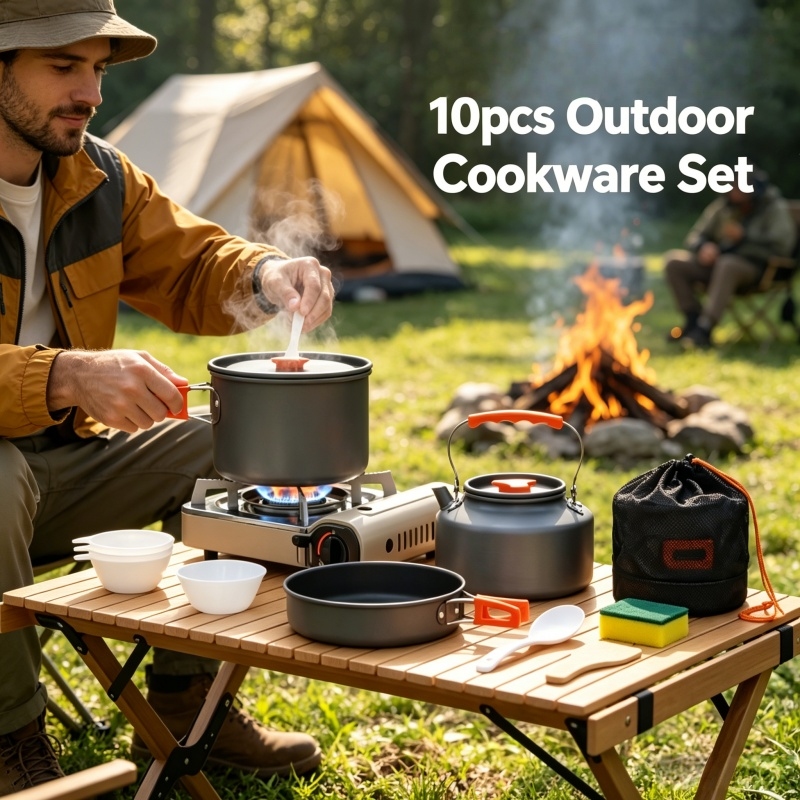 Camping Cookware Set Outdoor P - đánh giá và giá Quechua Camping Cooking Set