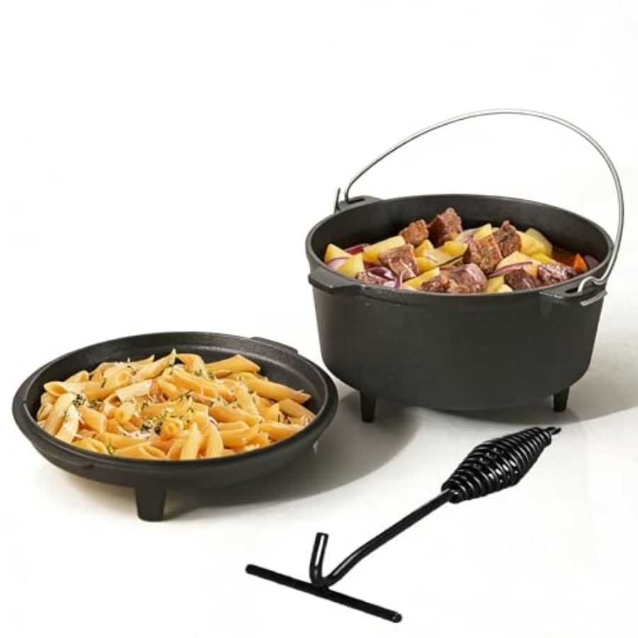 6.3qt Cast Iron Camping Dutch  - đánh giá và giá Camp Dutch Oven Cast