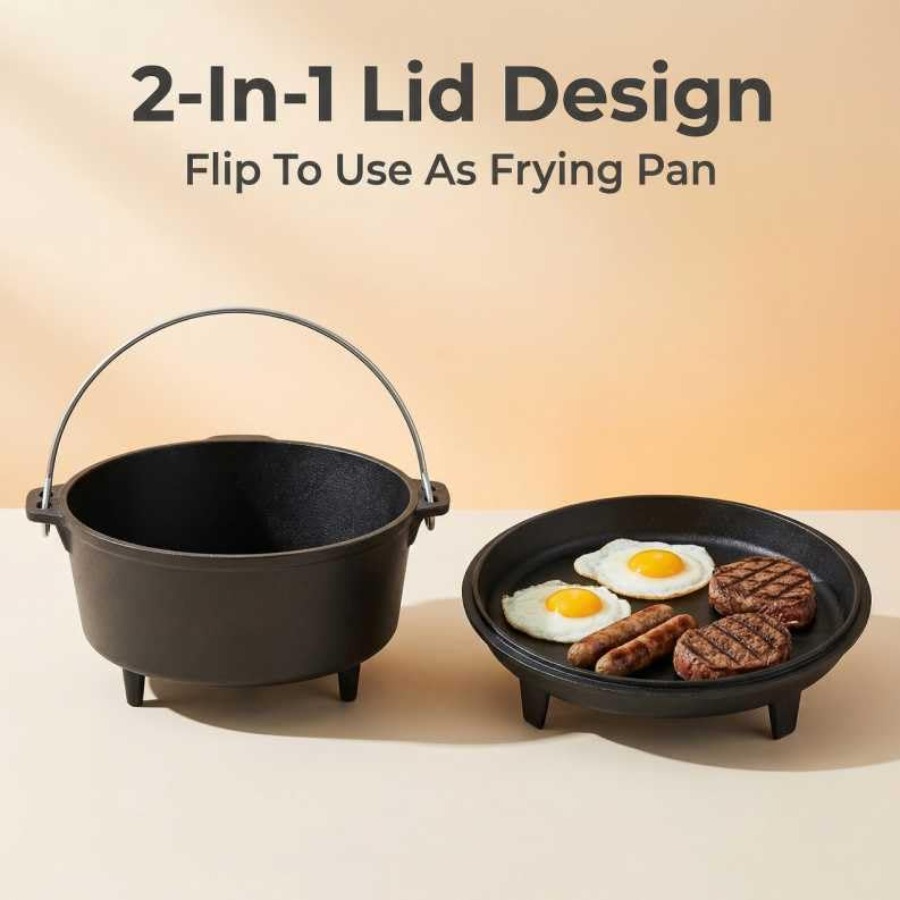 6.3qt Cast Iron Camping Dutch  - đánh giá và giá Camp Dutch Oven Cast