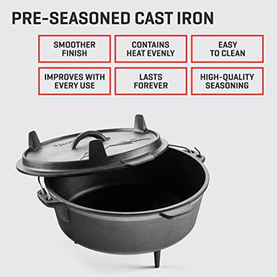 6Qt Cast Iron Camping Dutch Ov - đánh giá và giá Camp Dutch Oven Cast