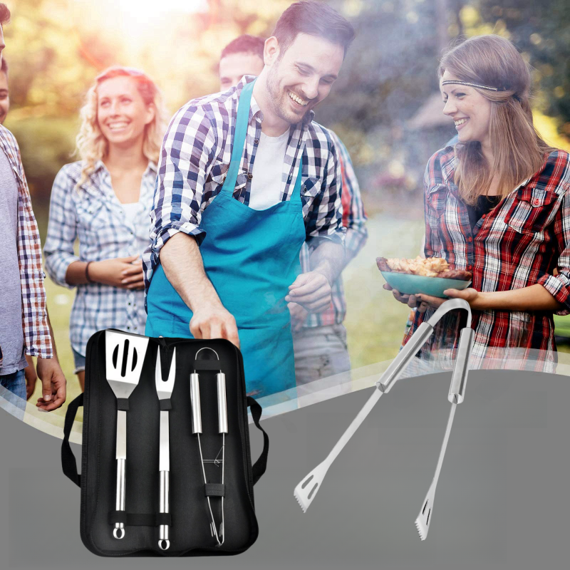BBQ Tools Set Barbecue Utensil - đánh giá và giá Quechua Camping Cooking Set