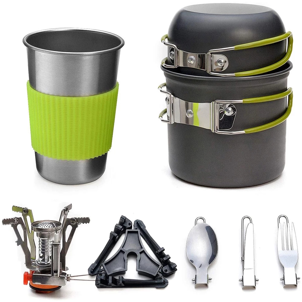 Camping Cookware Kit with Stov - đánh giá và giá Camping Cooking Utensil Bag